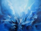 Bold Blue Abstract Painting - Ragnarok